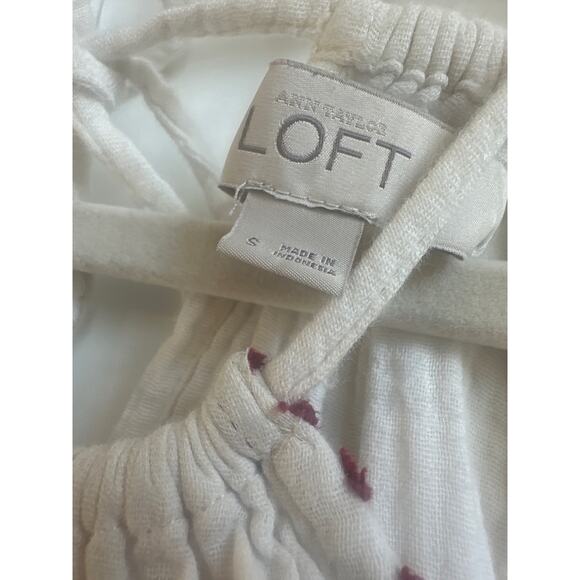 Loft, Ann Taylor White with Fall Colors Boho Tribal Design Tie in the Back Tank - Picture 3 of 6